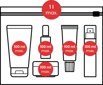 Max size of liquids on plane on sale